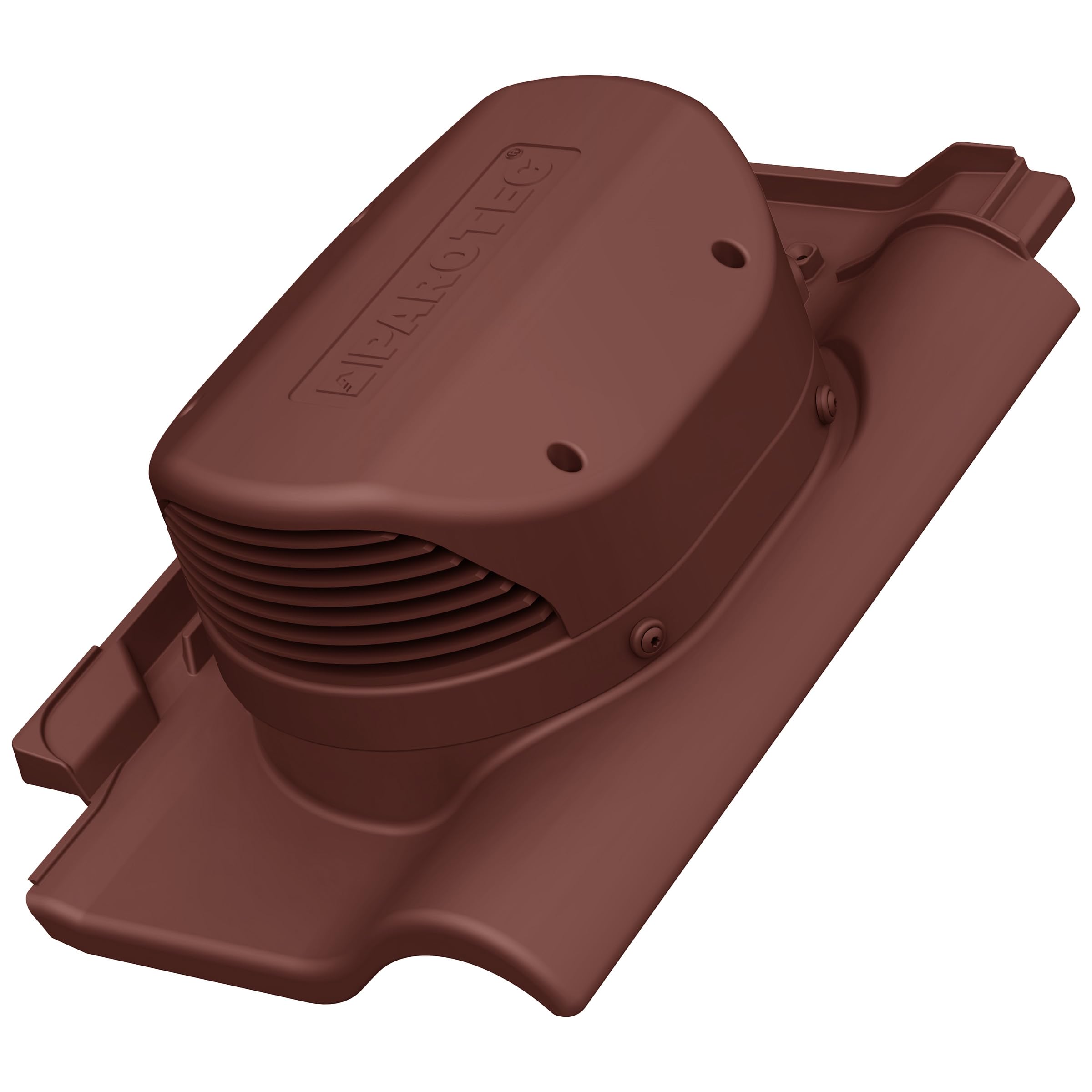 Parotec Flachlüfter für Braas Rubin 13V Dachziegel, Dachlüfter Entlüfter Lüftungsziegel RAL 3009 Kastanienrot
