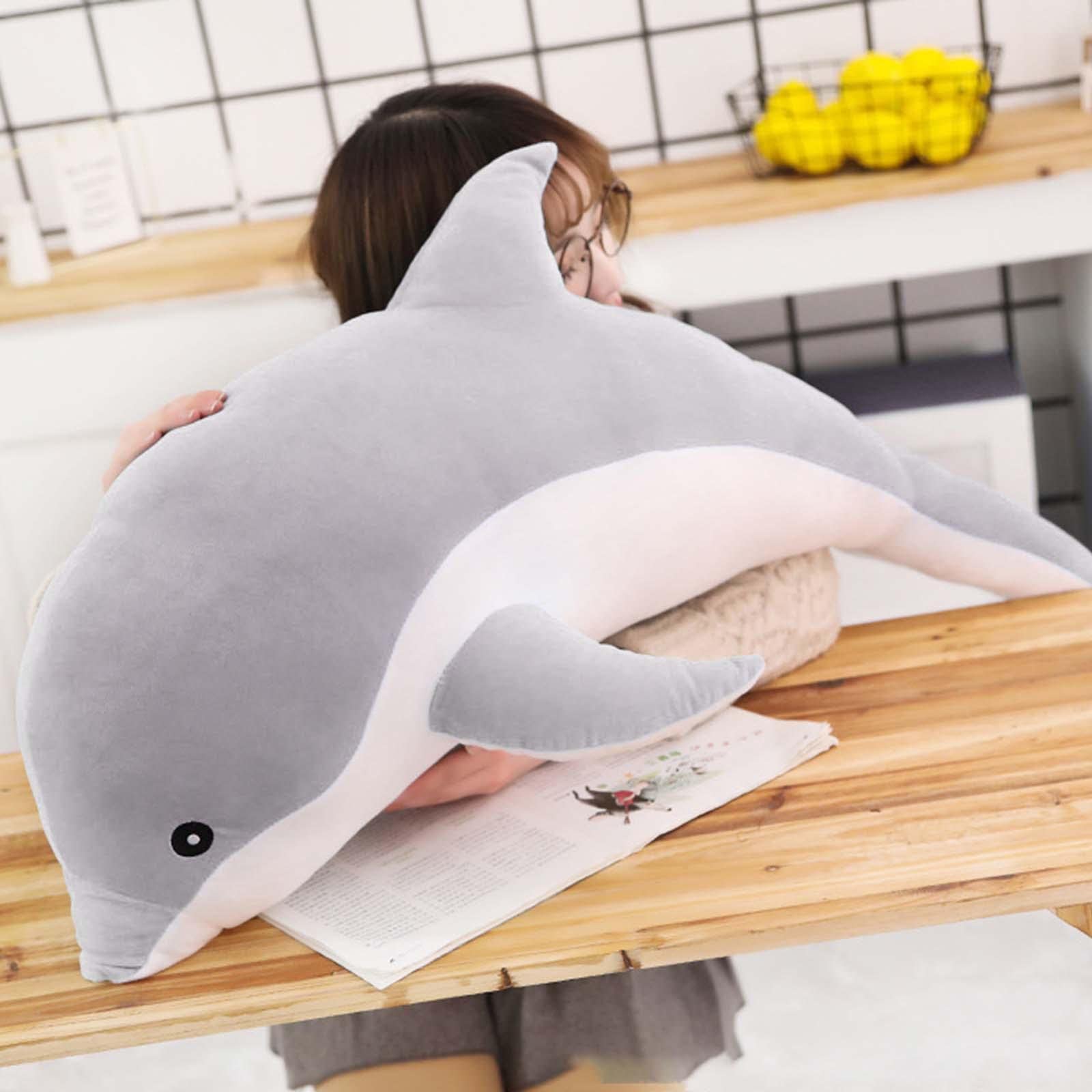 Plüschtier Delfin Plüschtierkissen Kuscheltier Kissen Plüschtier Puppe Weiches Plüschmaterial Simulation für Schlafzimmer Wohnraum Büro Geschenk