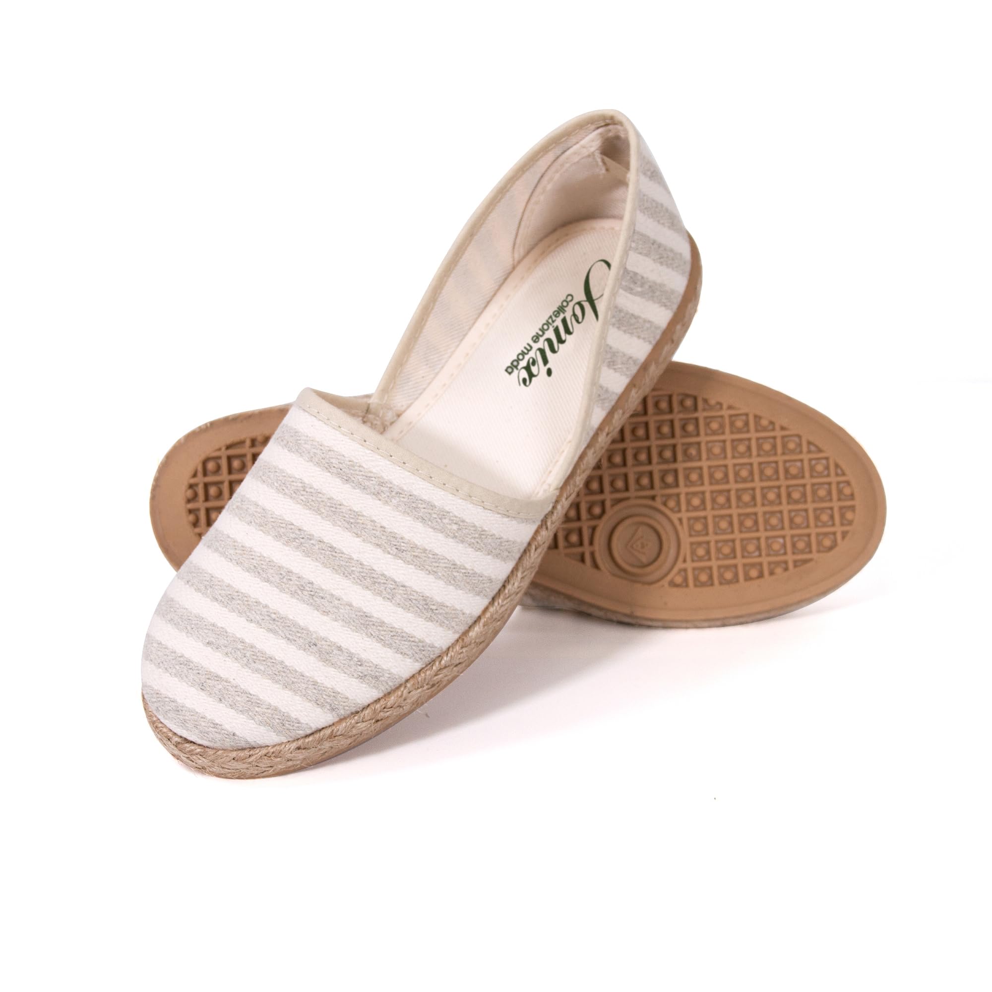 JOMIX Alpargatas Mujer Planas Fabricadas en España Zapatillas Esparto Mujer con Estampado de Rayas