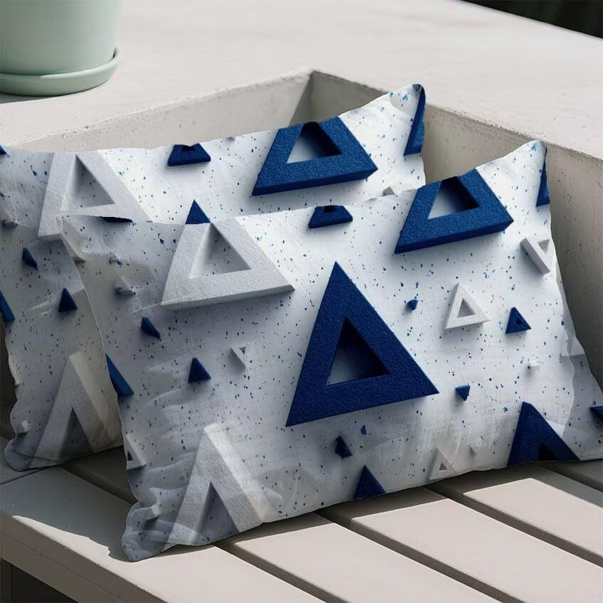 Housse de coussin extérieur 50x70 imperméable en lin lot de 2 - 2