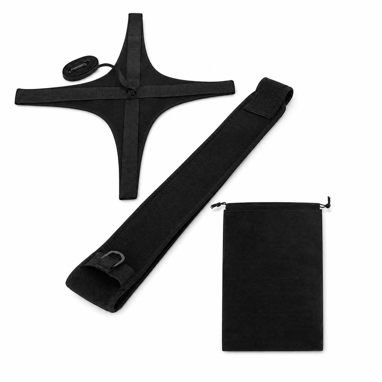 Adjustable Solo Football Practice Aid with Storage Bag Ball Return Belt Hook-and-Loop Football Practice Belt Padded, Black, Belt Set-image-32