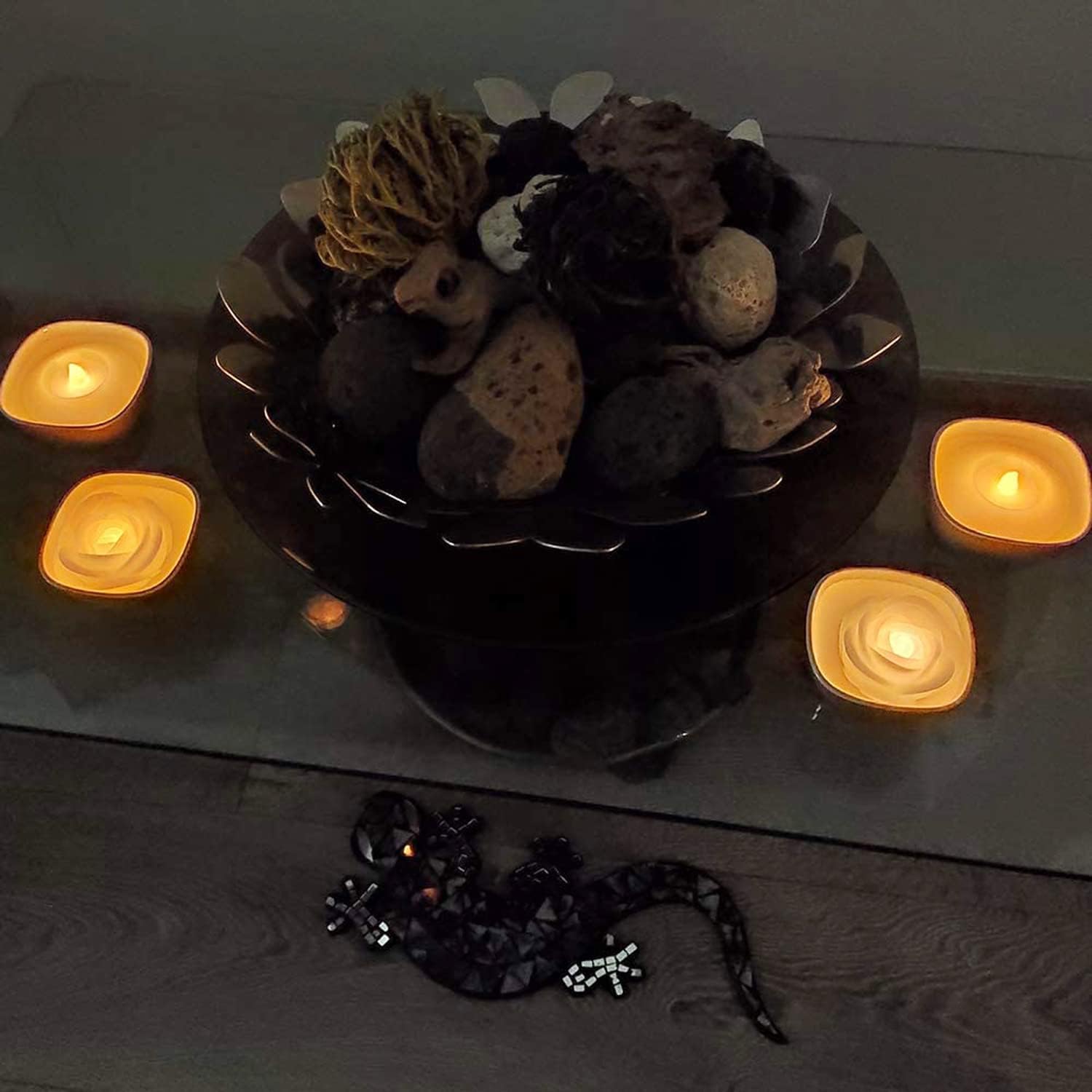 Flameless LED Floating Candles - 2.5" Wax Rose with Flickering LED Battery Works 100+ Hours Waterproof Tealights for Cyliner Vases, Centerpieces at Weddings, Party, Pool, Holiday (12PACK, Warm White)