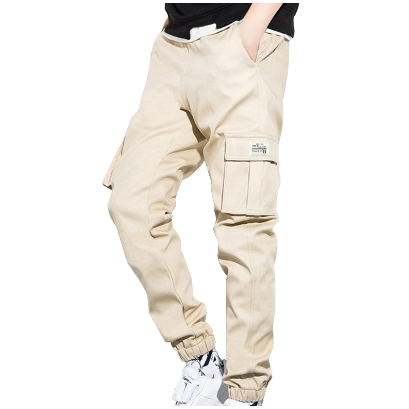 Cargo Pants for Men Slim Fit Casual Work Pants Drawstring Elastic Waist Joggers Outdoor Fishing Hiking Sweatpants — view 11