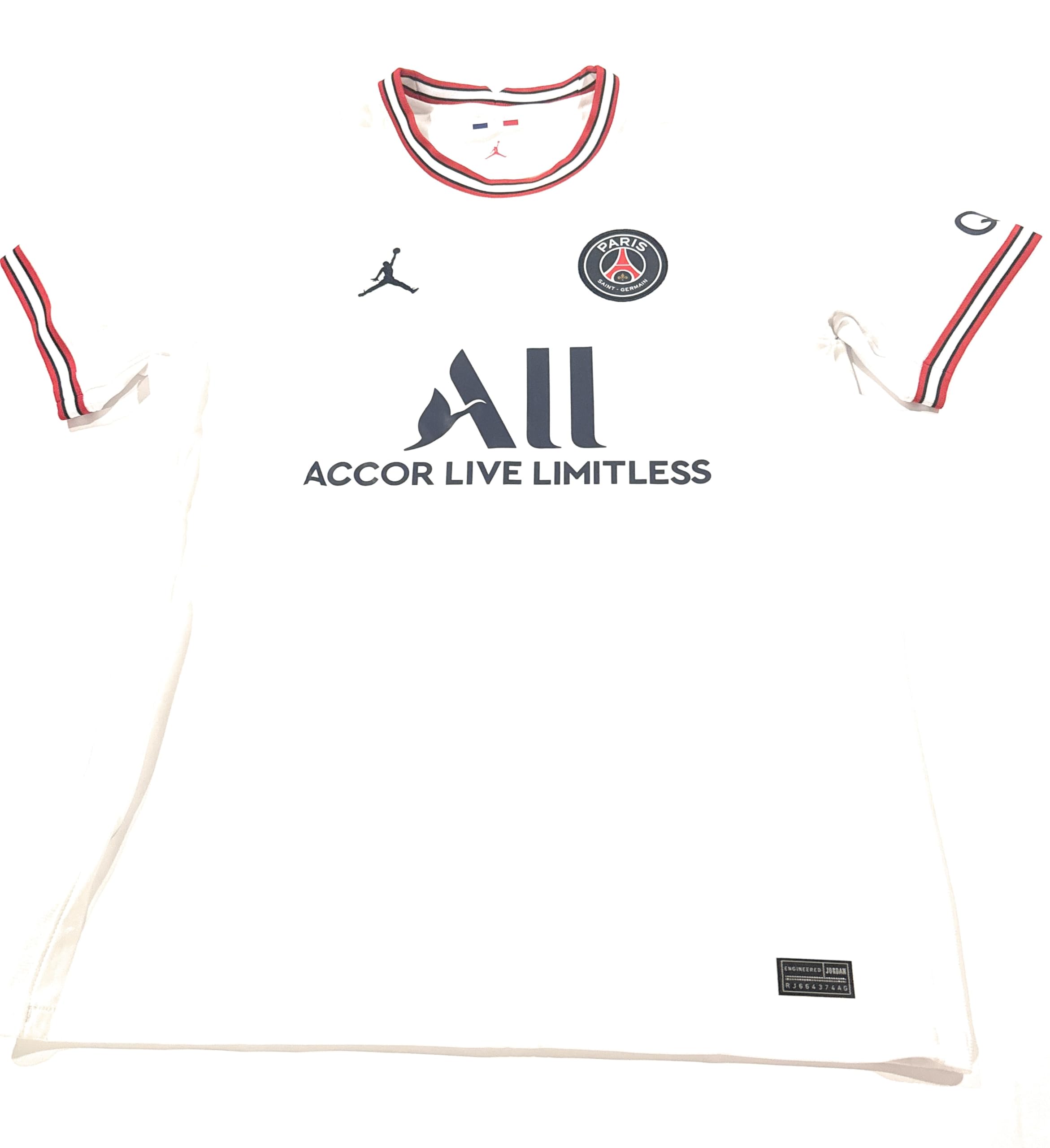 Nike Jordan PSG Paris Saint-Germain Men's Dri-FIT Soccer Jersey (US, Alpha, Large, Regular, Regular, White/Midnight Navy)