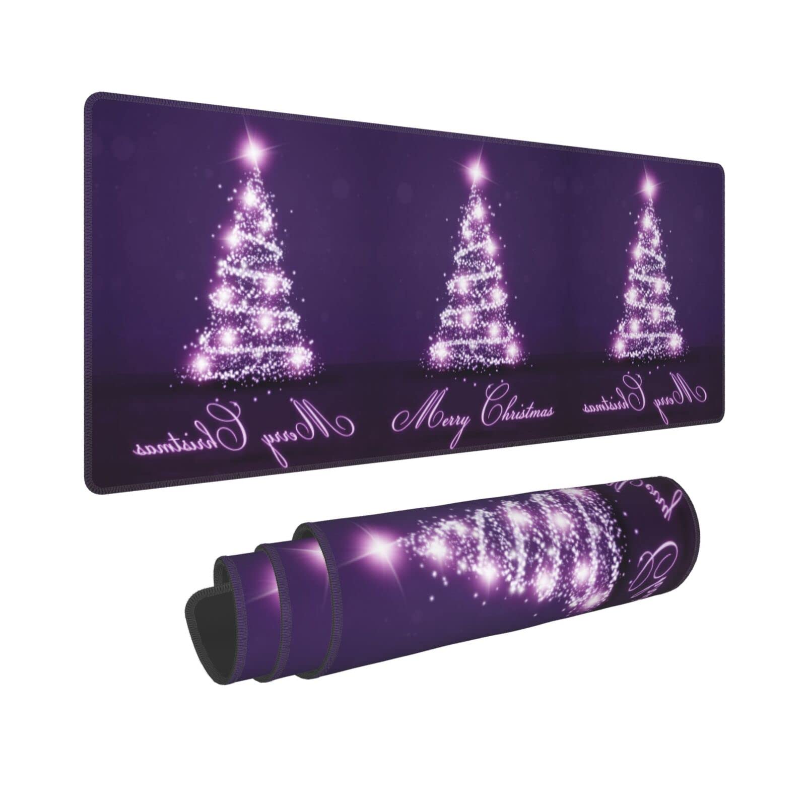 Tapis de souris imperméable violet grand format anti-effilochage et base caoutchouc - 8