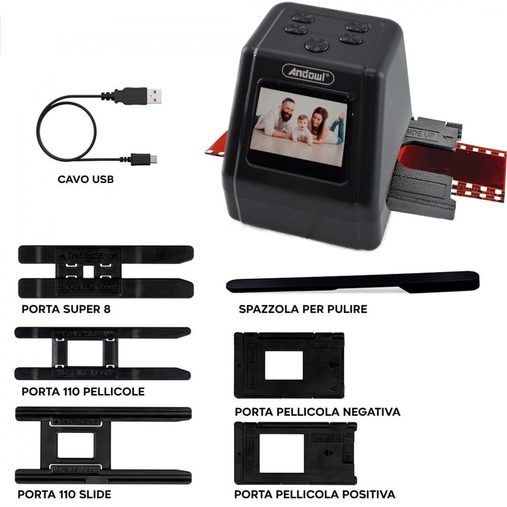 Trade Shop - Mini Scanner Digitale per Pellicole Diapositive Negativi Film Portatile Q-smr1