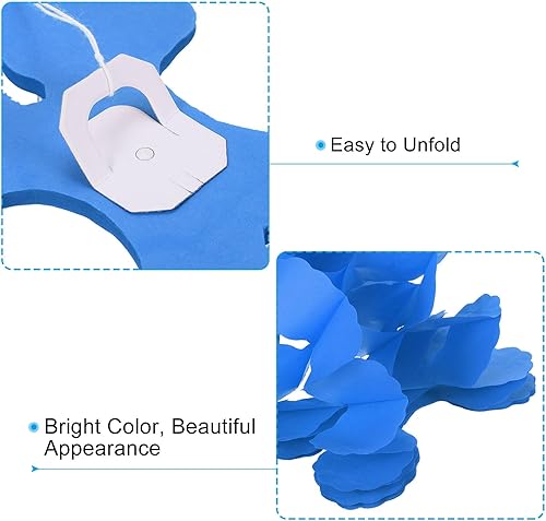 Miniatura 4 de PATIKIL Guirnalda de cuatro hojas de 9.8 pies, paquete de 6 guirnaldas de flores colgantes de papel de seda, serpentinas reutilizables para