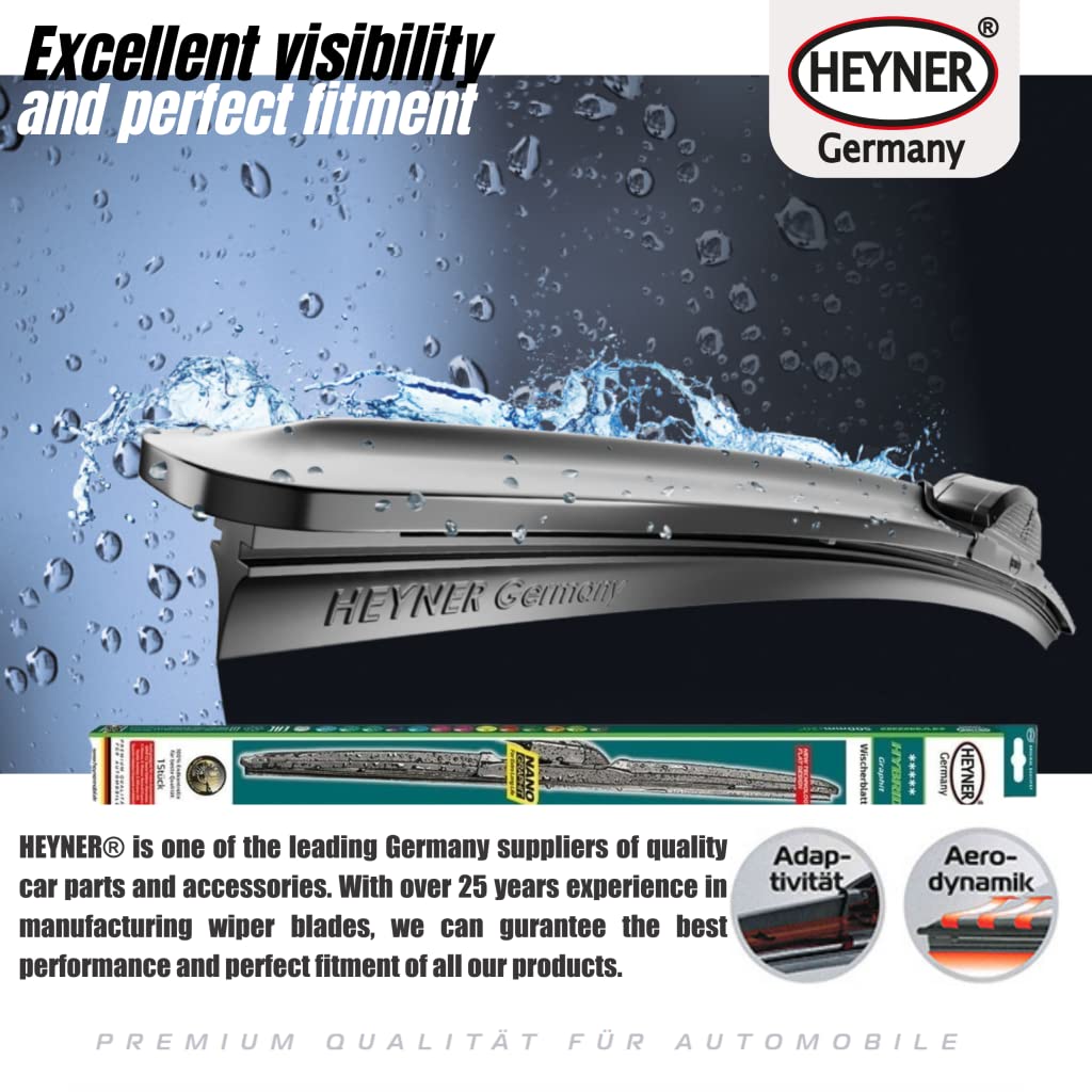 HEYNER Esclusiva Set 2 Spazzole Tergicristallo Per Fiat Scudo (1996-2006) | Gomma Grafite, Silenziose, Struttura Acciaio
