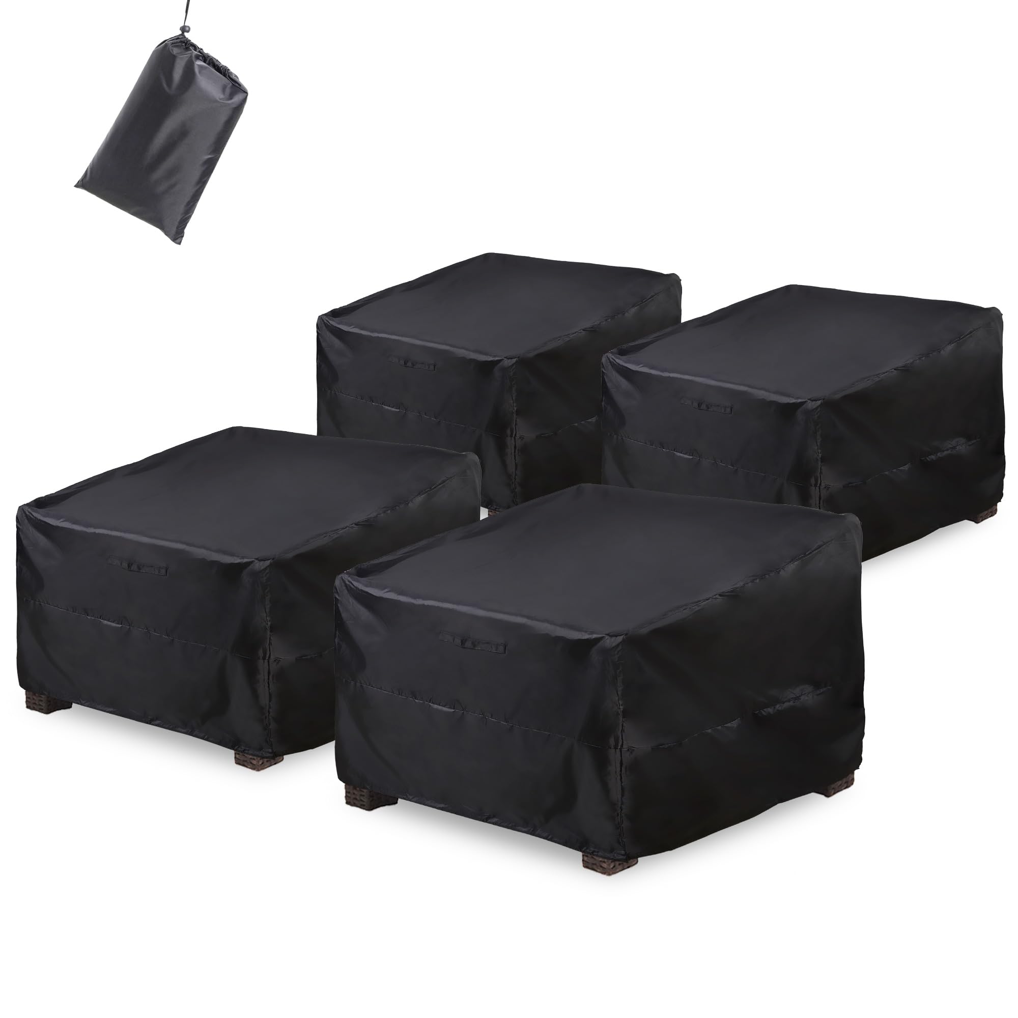 ALSTER Lot de 4 housses de chaise de patio d'extérieur (88,9 cm (L) x 101,6 cm (l) x 83,8 cm (H), housses durables et imperméables pour siège profond, pluie, neige, vent