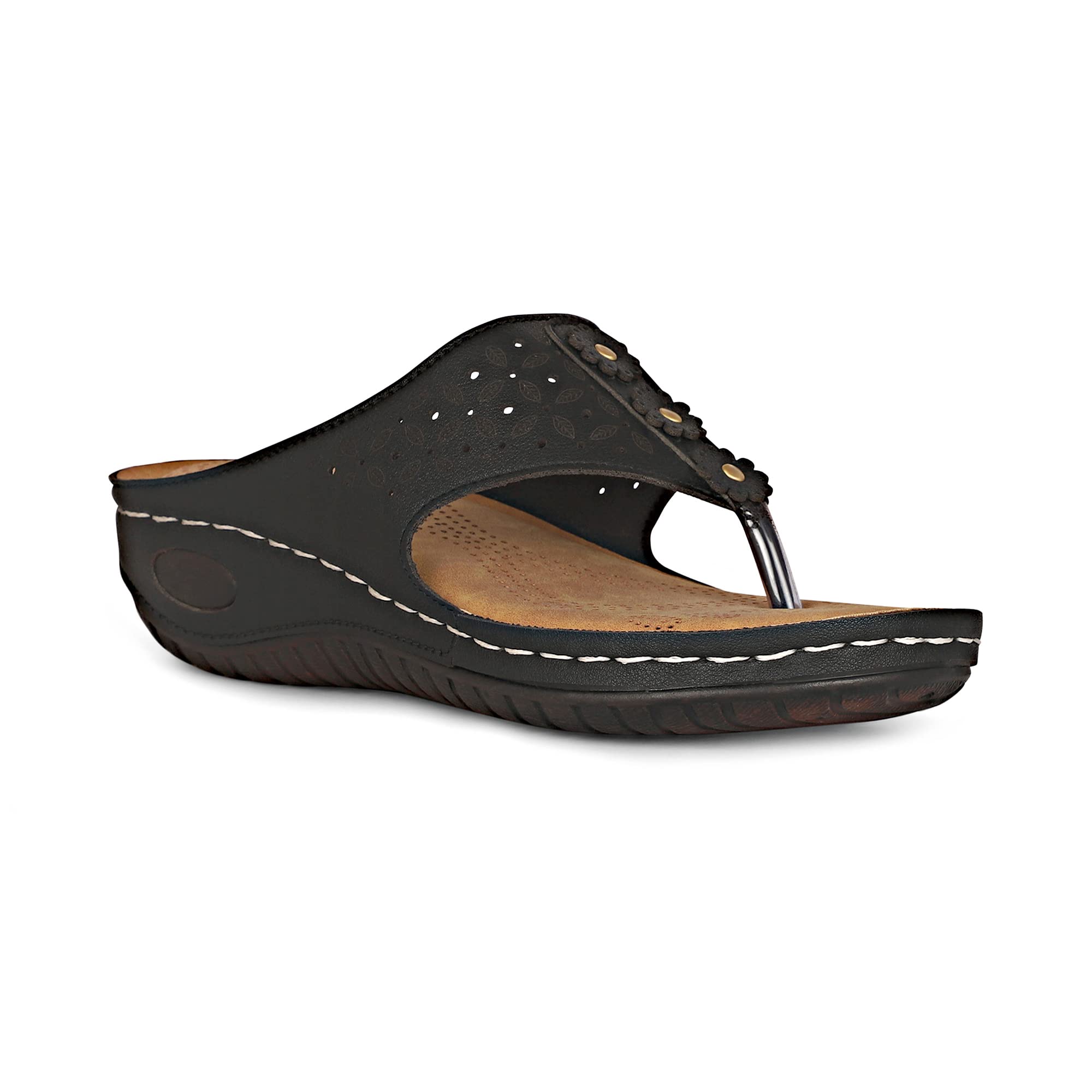 Feet First T Strap Black Women Slippers Light Weight, Soft Footbed, Comfortable and Stylish, Suitable for Knee Pain, Diabetic and Orthopedic Footwear for Womens and Girls Flip Flops - LSLT105BLACK41 (B09NRK2GSP) Amazon Price History, Amazon Price Tracker