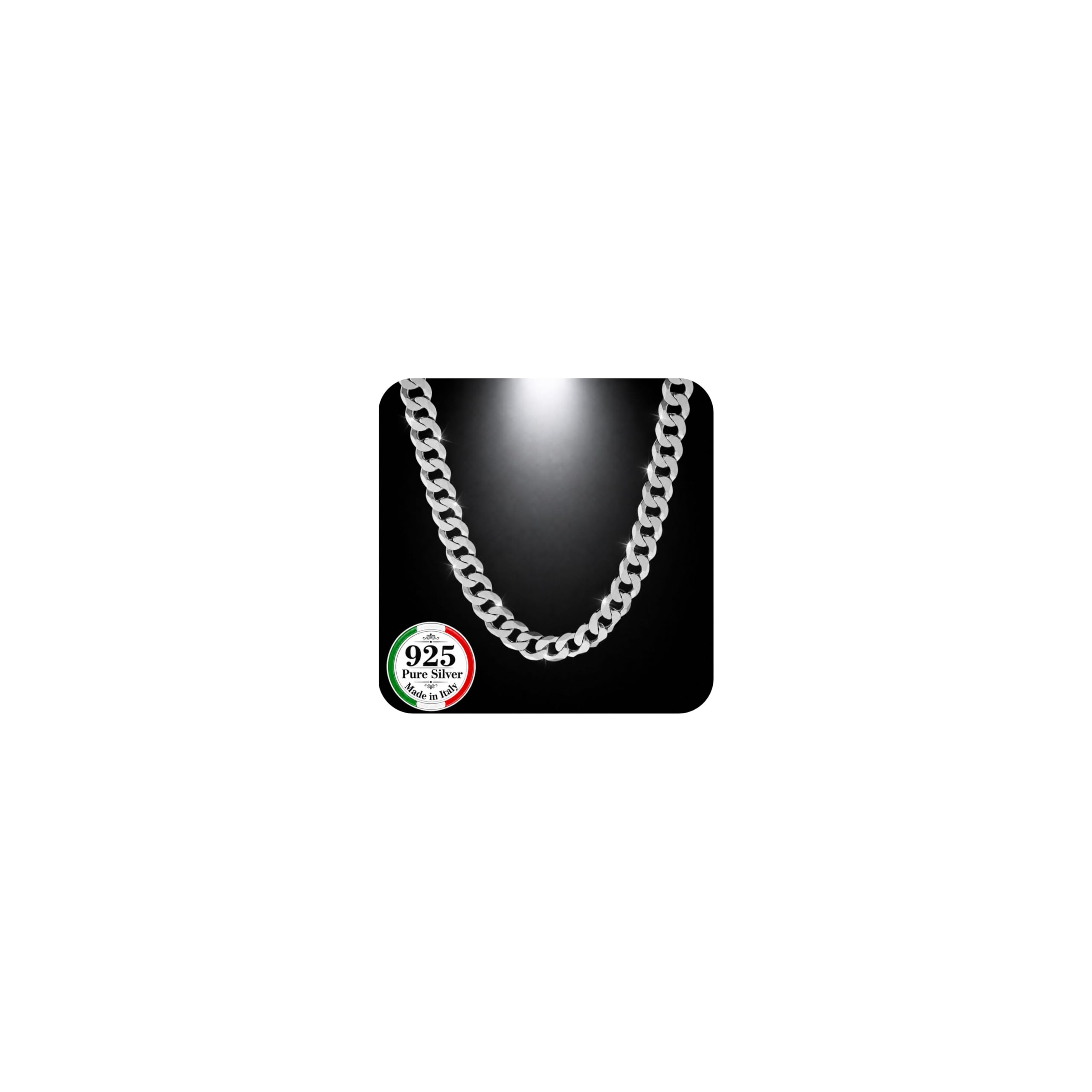 QUADRI - Kette Herren Silber | Silberkette 925 Silber | Halskette Herren | Panzerkette 10mm aus 925er Echtsilber - Cuban Chain für Herren - Made in Italy