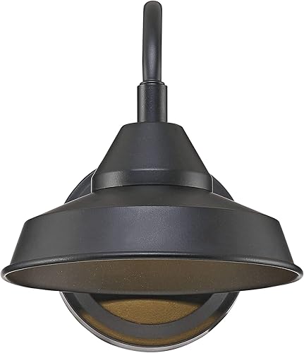 Miniatura 5 de John Timberland Westley - Lámpara rústica de estilo granero para exteriores, brazo de cuello de cisne LED negro, 8 1/2 pulgadas, para terraza,