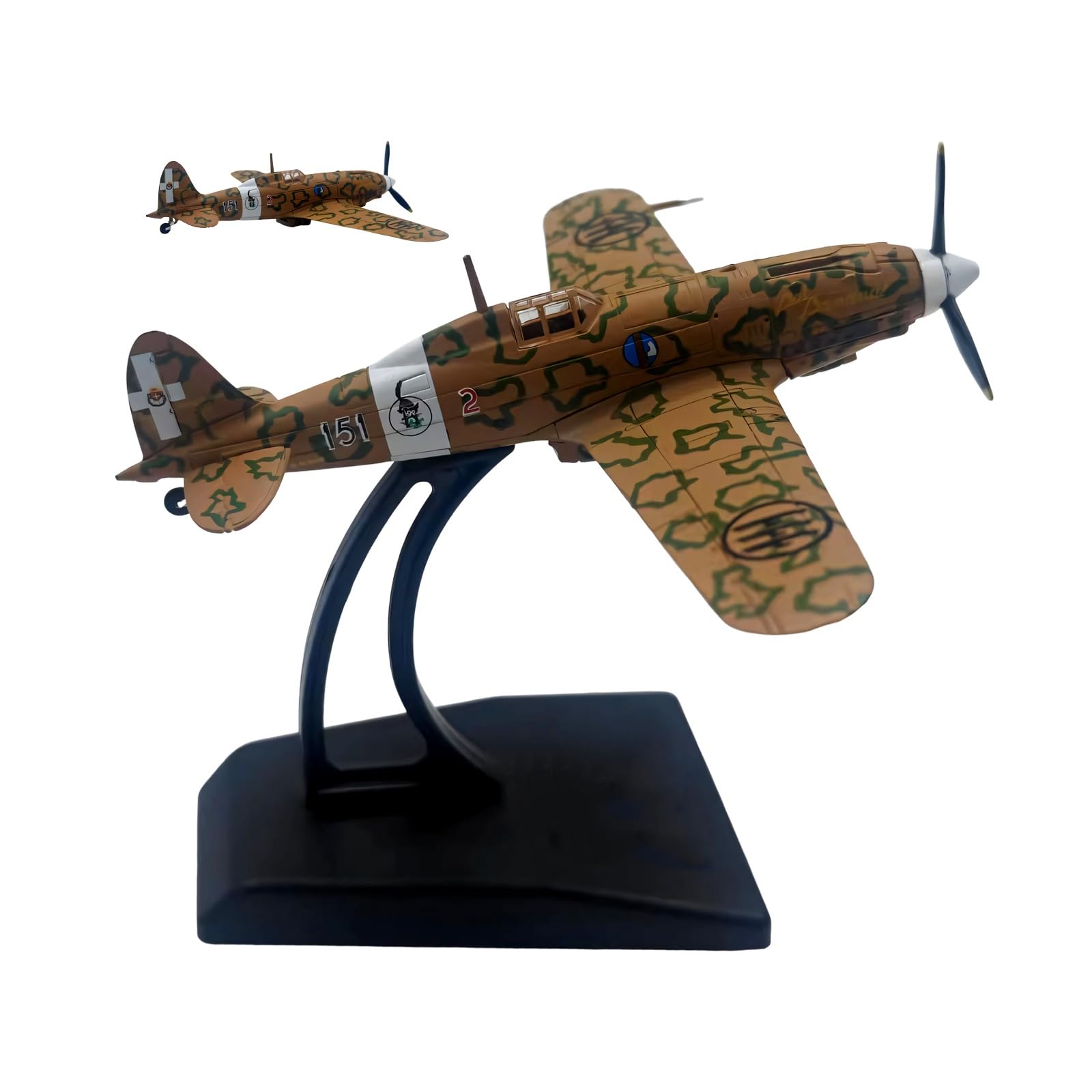 Modello aereo bombardiere caccia pressofuso MC.202 in scala 1:100, modello collezione altamente dettagliato con espositore, perfetto decorazione della scrivania, mostre scientifiche, collezionisti