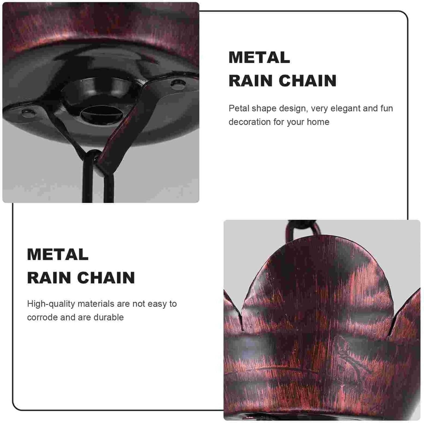 Rain Chains Rain Chains, Metal Rain Chain Petal Shape Rain Catcher, Replacement Downspout for Gutters