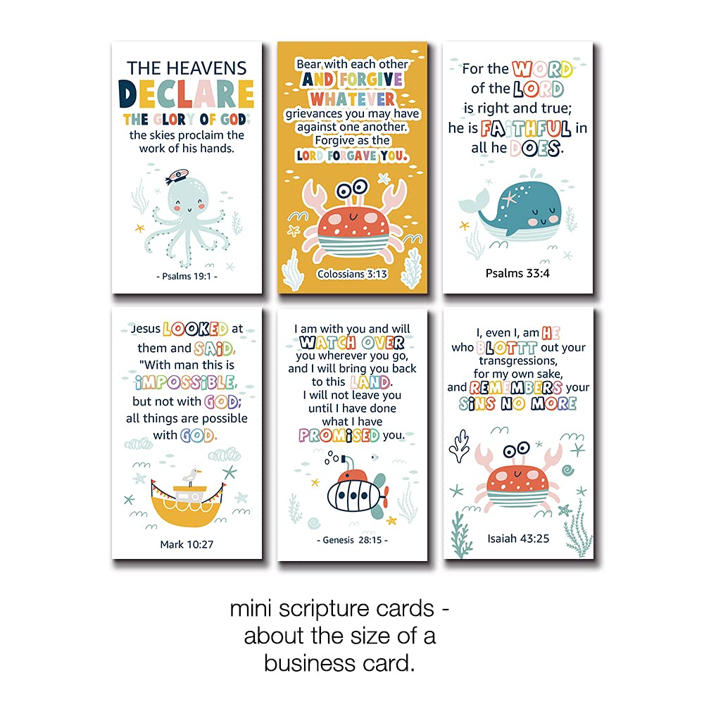 60 Mini Positivity Scripture Cards Prayer Cards with Assorted Bible Verses Perfect for Kid's Bible Studies, Daily Devotional for Childrens and Inspirational Christian Gift for Childrens, 2"X3.5", L368 - Image 3
