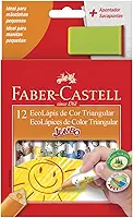 Lápis de Cor, Faber-Castell, EcoLápis Triangular Jumbo + Apontador com Depósito, 12.3012AP, 12 Cores