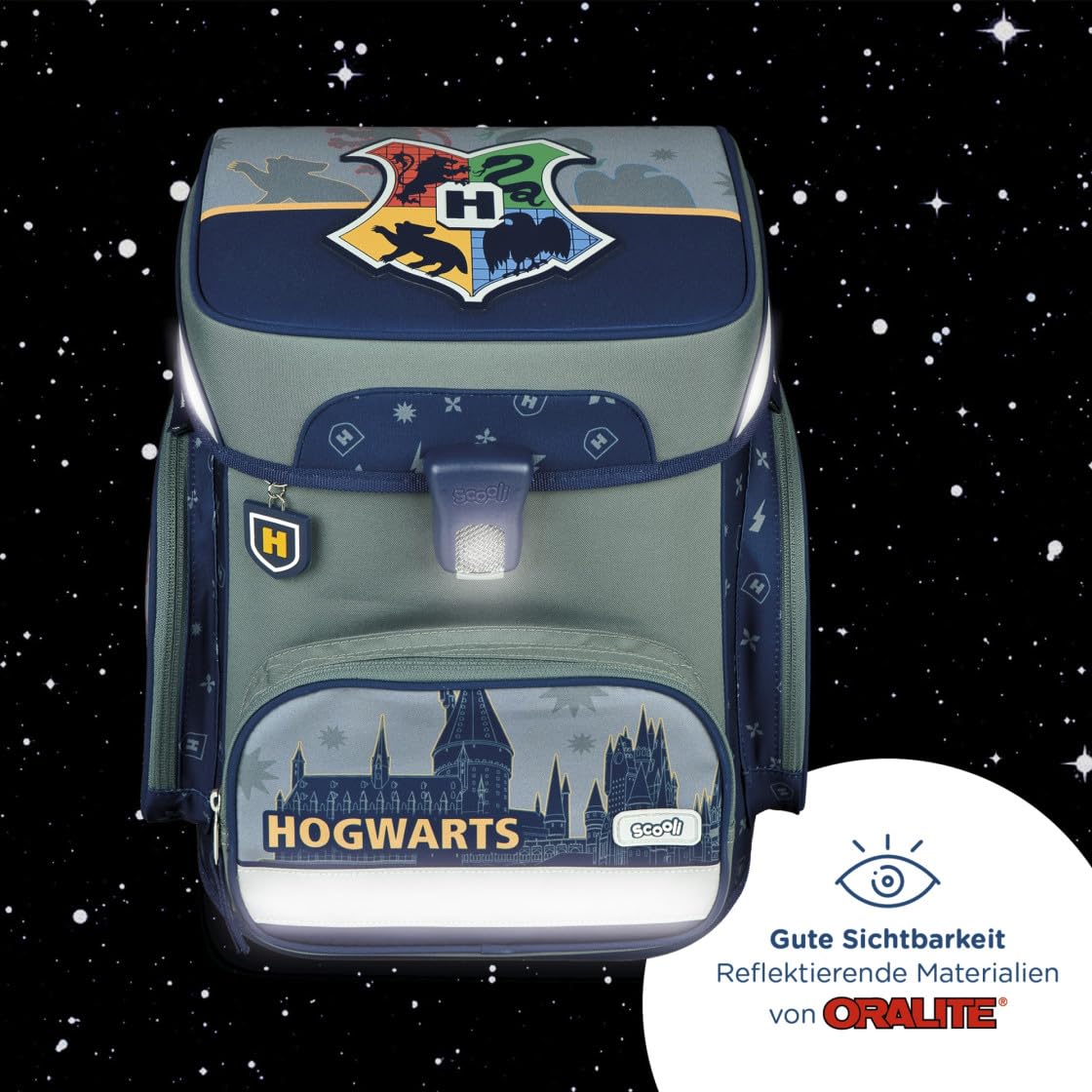 Juego de mochila escolar Harry Potter de 5 piezas para niños y niñas de 1ª clase, con contenido personalizado, mochila escolar con bolsa de deporte, estuche para escuela primaria, Harry Potter (Gris)