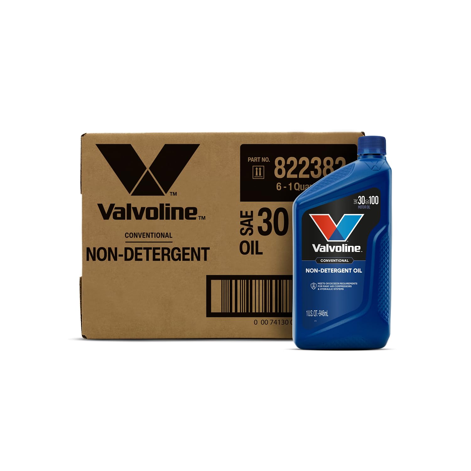 Valvoline Daily Protection Non-Detergent SAE 30 Conventional Motor Oil 1 QT, Case of 6