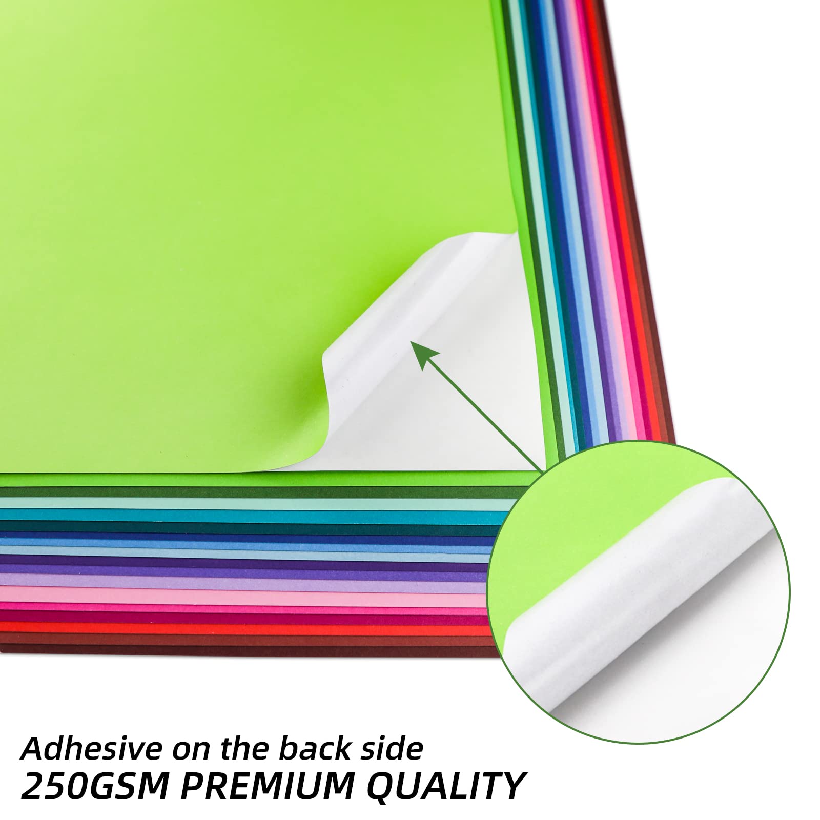 36 Blatt selbstklebendes Kartonpapier, bunter Aufkleber-Karton, Premium-A4-Größe, glatte, matte selbstklebende Rückseite, Papier für Handwerk, DIY, Party-Dekorationen, Scrapbooking, Kartonverpackungen