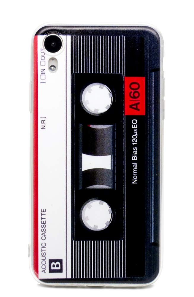 TNCY Heavy Duty Durable TPU Bumper Soft Back Cover Music Retro Cassette Tape Phone Case Compatible with iPhone XR