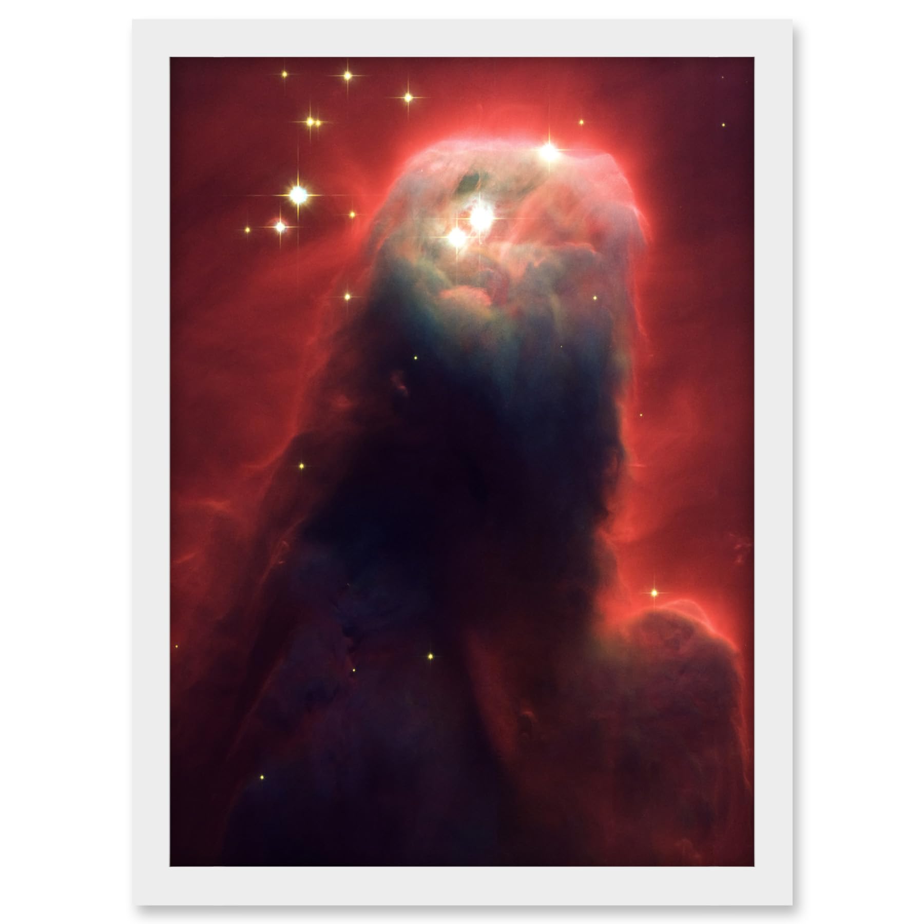 Artery8 Hubble Space Telescope Image Cone Nebula NGC 2264 Large Red Blue Pillar Of Gas And Dust In Star Forming Incubator Region Artwork Framed A3 Wall Art Print