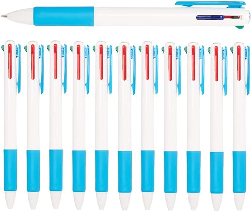 Simply Genius Bolígrafos multicolor 4 en 1, bolígrafos retráctiles de 4 colores para oficina, suministros escolares, estudiantes, recuerdos de