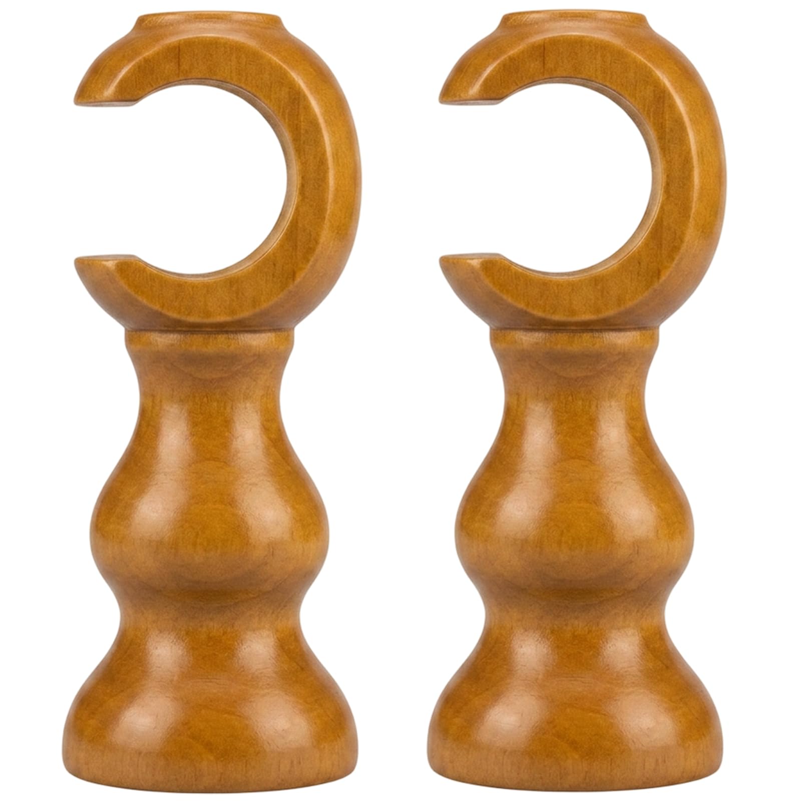 Wooden Curtain Pole Brackets, Set of 2 Curtain Pole Holders, Sturdy Wood Curtain Brackets for Home Decor, 28mm Opening Natural Wood Finish Curtain Rail Brackets