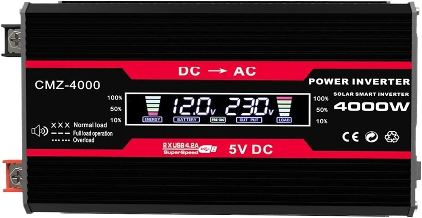 ピークパワーインバーター 12V DC から AC 電圧 3000 ワット 4000 ワット変圧器デュアル USB コンバータ修正さ 3000/4000/5000W  インバーター DC 12V 24V 48V から AC コンバーター トランス ソーラー ダブル デ デュアルデジタルディスプレイ 3000W DC  48V から AC 220V 車の電源インバーターコンバータ DC 12V に AC トランスデュアル USB 4000 ワットピーク修正正弦波インバーター車 A