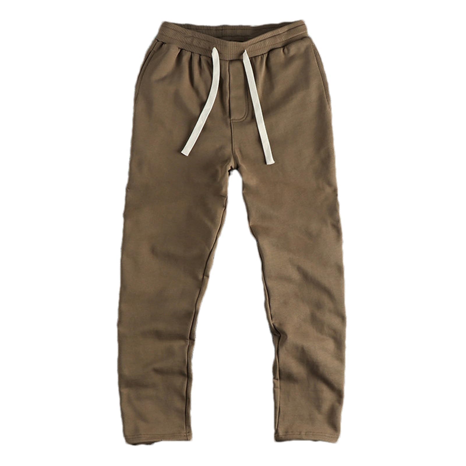 Pantalones de chándal vintage para hombre, pesados y cálidos, corte holgado, puños en los tobillos, pantalones deportivos para salón