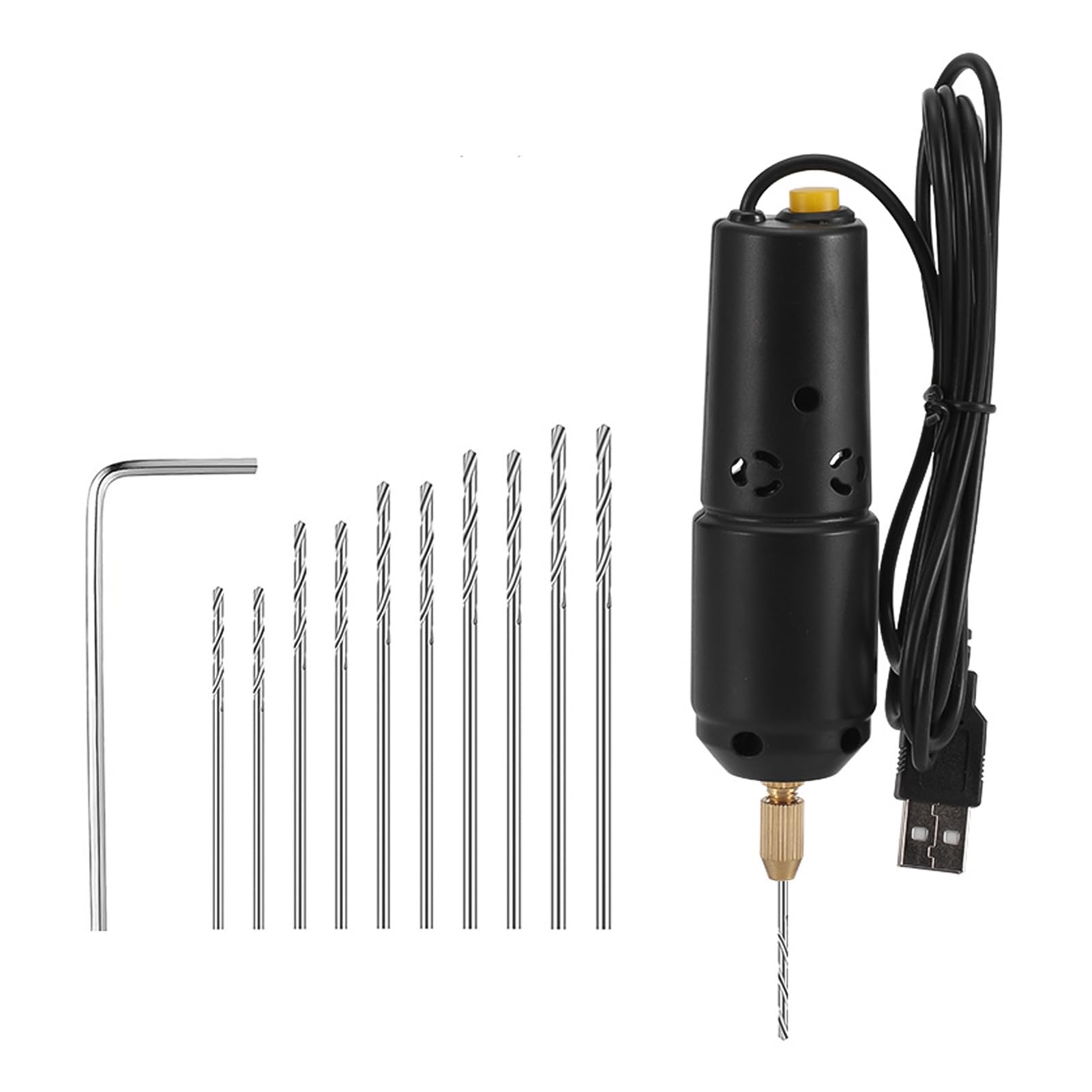 OVAQUIXI Electric Mini Drill Pen with 10pcs Drills Bits, Micro Drill Set for Jewelry Making Wood Resin Plastic