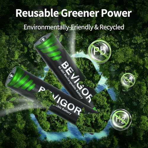 BEVIGOR AAA 1100mAh 1.2V Akkubatterien, Akku hohe Kapazität AAA NiMH wiederaufladbare Batterien, 8 Stück, vorgeladen – Ansicht 4