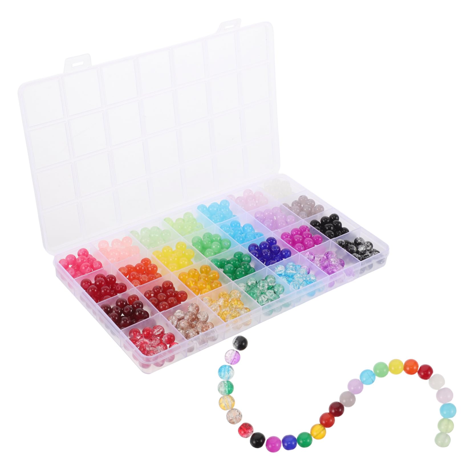 Perles de verre pour bracelets et petites perles arc-en-ciel de loisirs créatifs