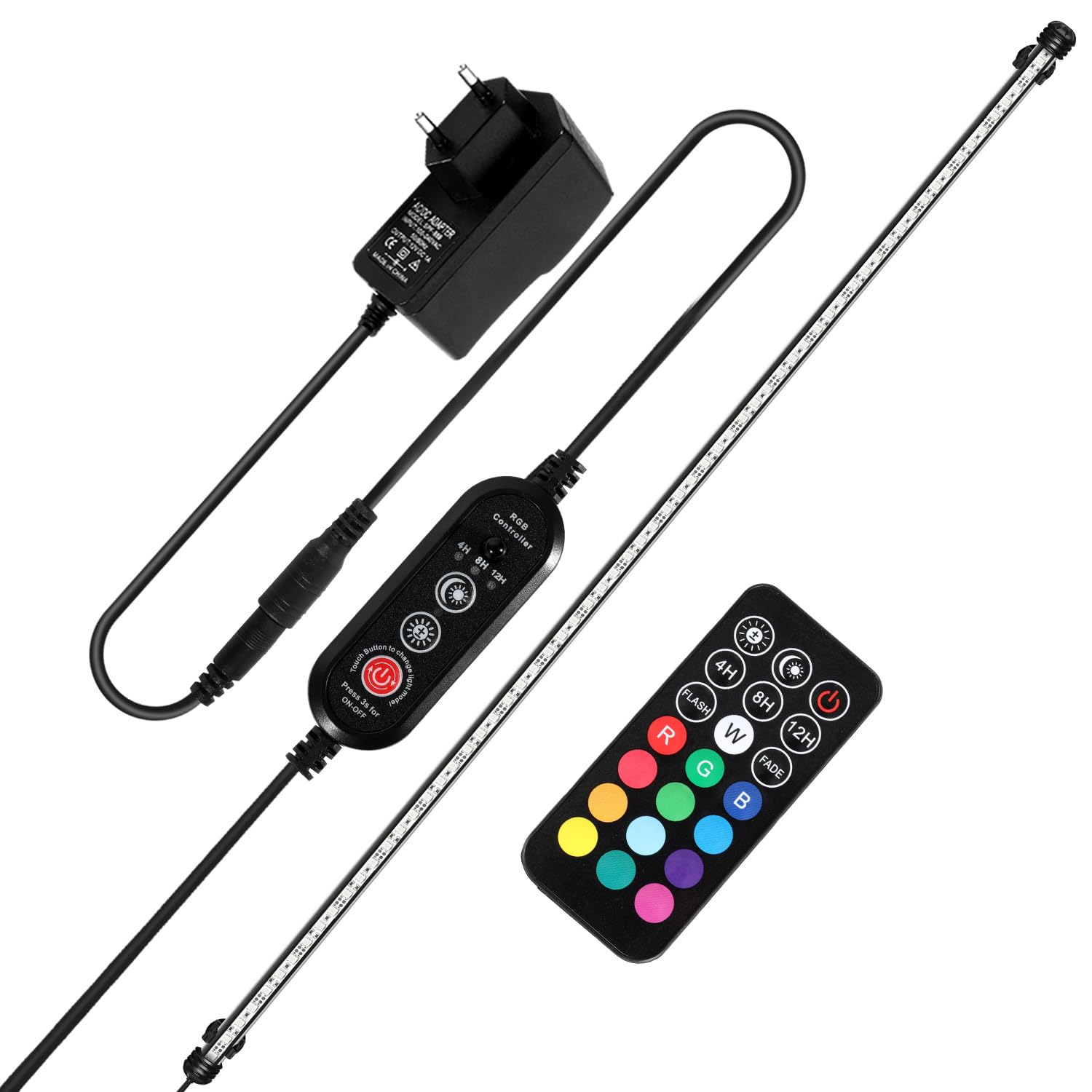 Oświetlenie LED do akwarium, 13,2 W, RGB, IP67, timer, słodkowodne