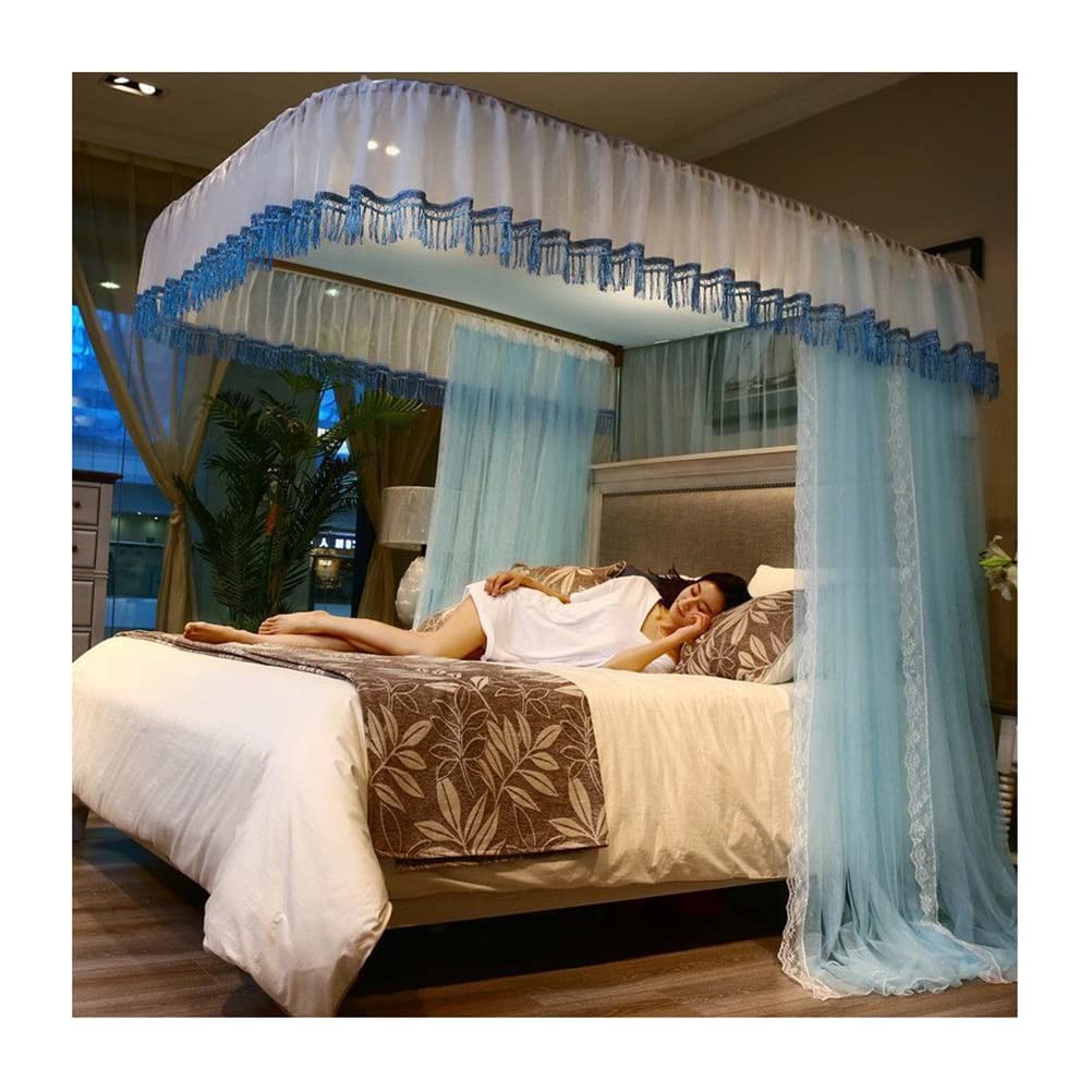 Rideau de lit double couche d'exception 200x220 aux finitions volants haut de gamme
