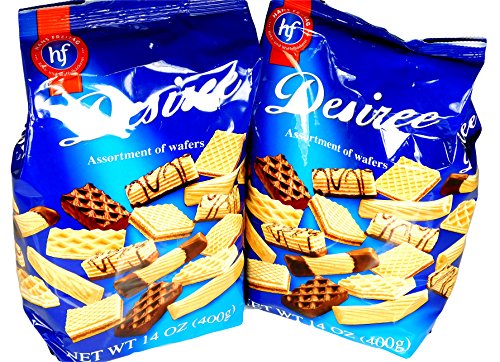 Hans Freitag Desiree Assortment Of Wafers Gourmet Cookie Snacks Imported From Germany 2 Pack X 14 Oz / 400 G Each)