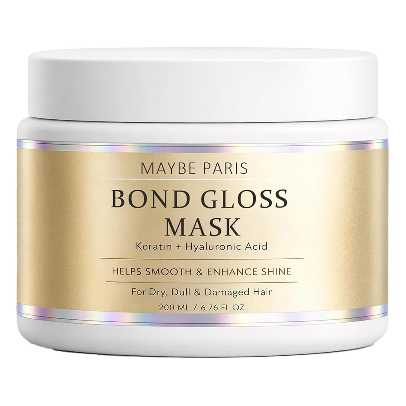 Maybe ParisBond Gloss Mask with Hydrolyzed Keratin & Hyaluronic Acid for Dry, Damaged Hair - Sulfate & Silicone Free Hair Mask for Stronger, Shinier Hair, 250ml