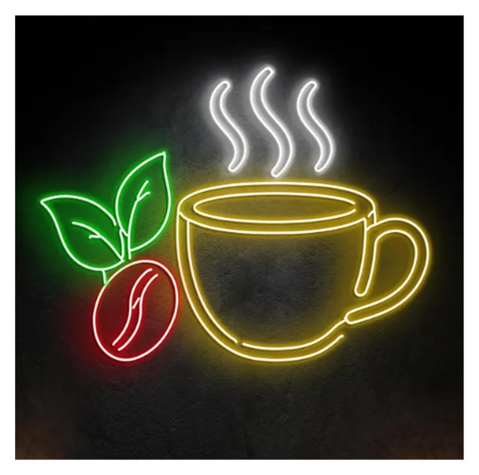 Insegna al Neon Insegna Al Neon Del Chicco Di Tazza Caffè