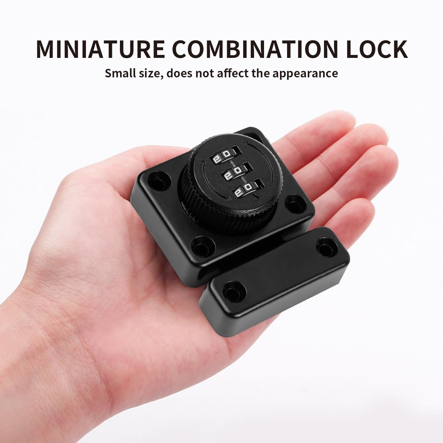 3 Digit Combination Door Latch Latch Locks with Small Combination Door Latch for Interior Sliding Doors Cabinet Black - Image 3