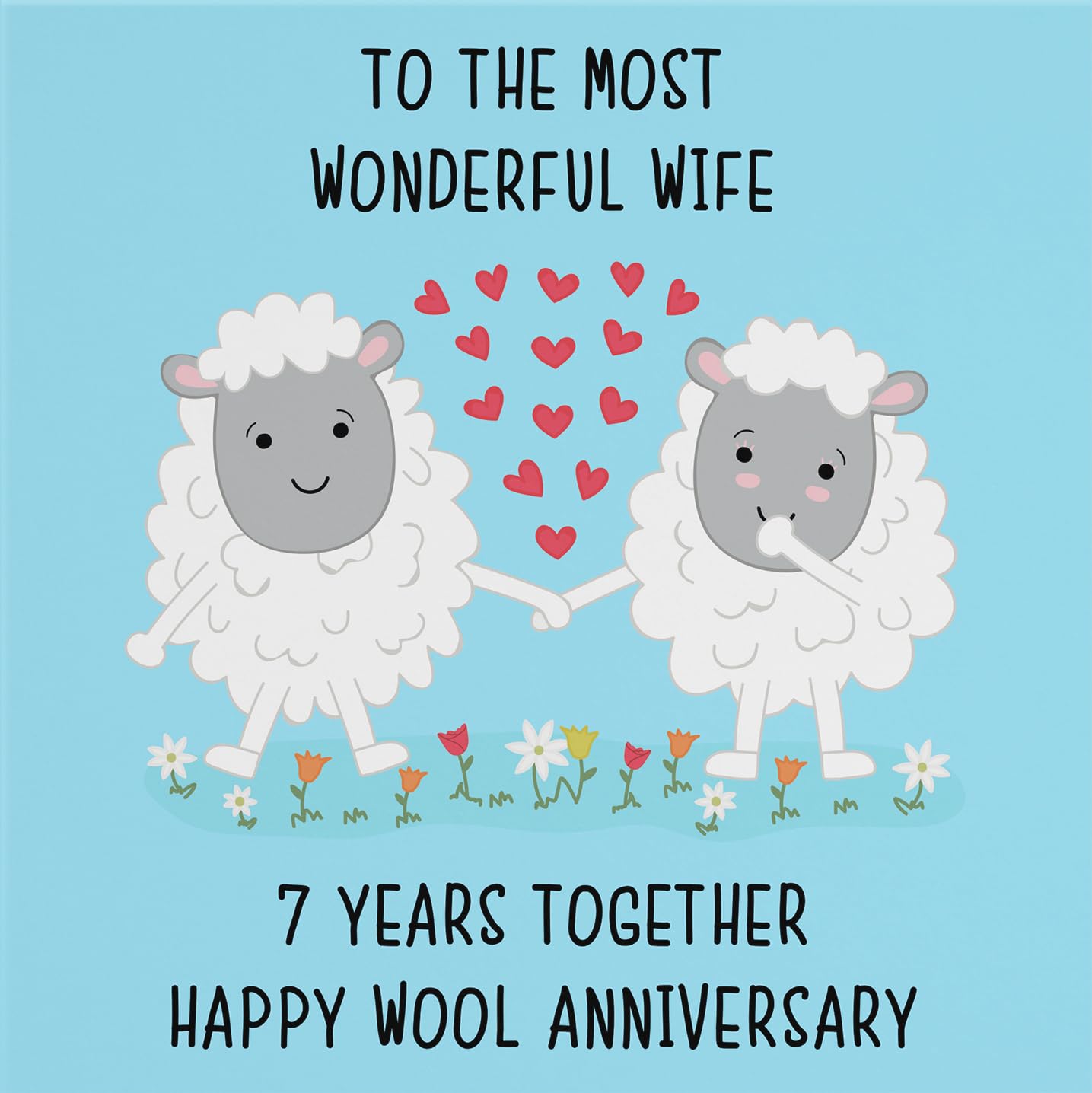 Hunts England - Wife 7th Anniversary Card - To The Most Wonderful Wife - 7 Years Together - Happy Wool Anniversary - Iconic Collection - Image 2