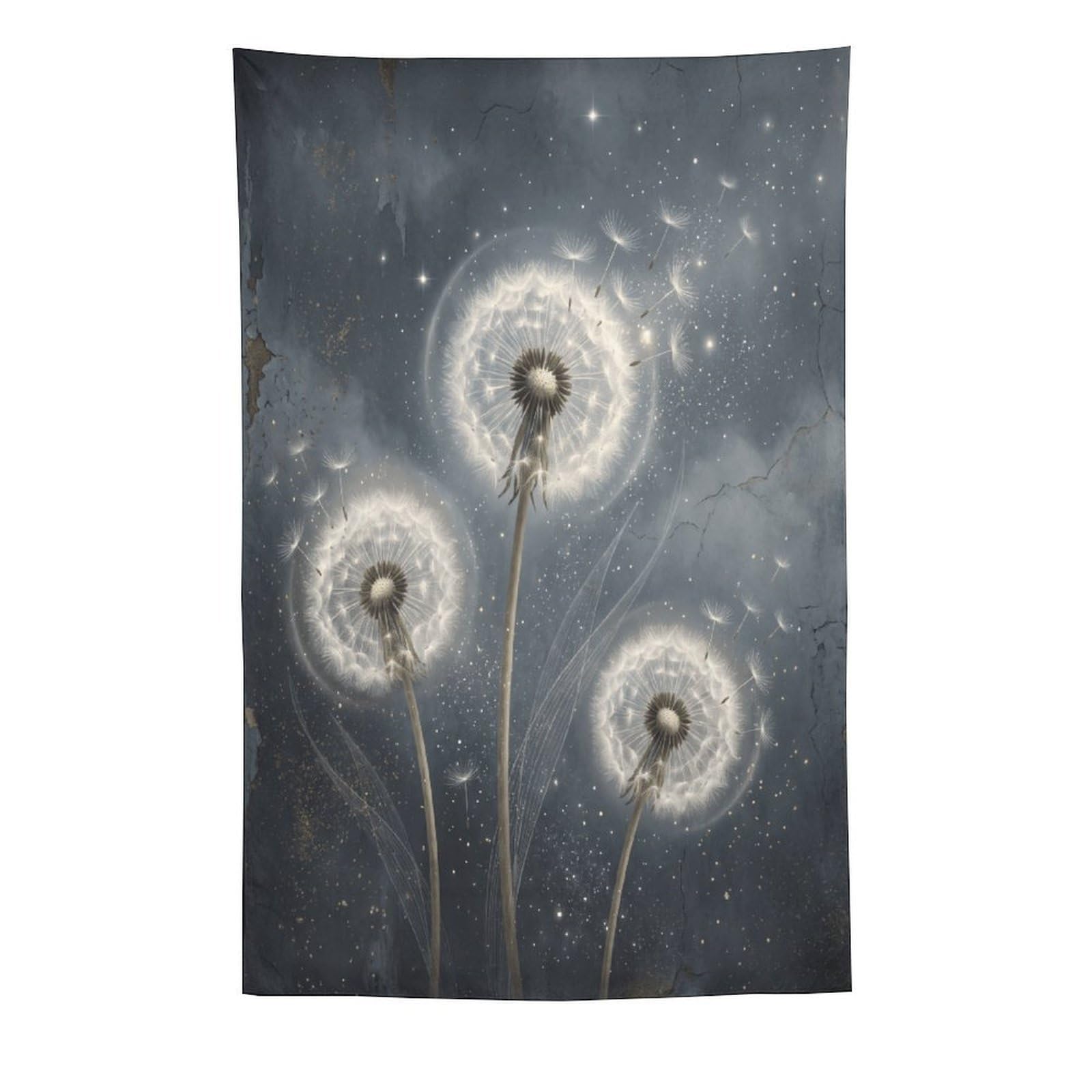 W7C8U2X3 Dandelion Glow Wall Tapestry, Botanical Watercolor Style, Backdrop