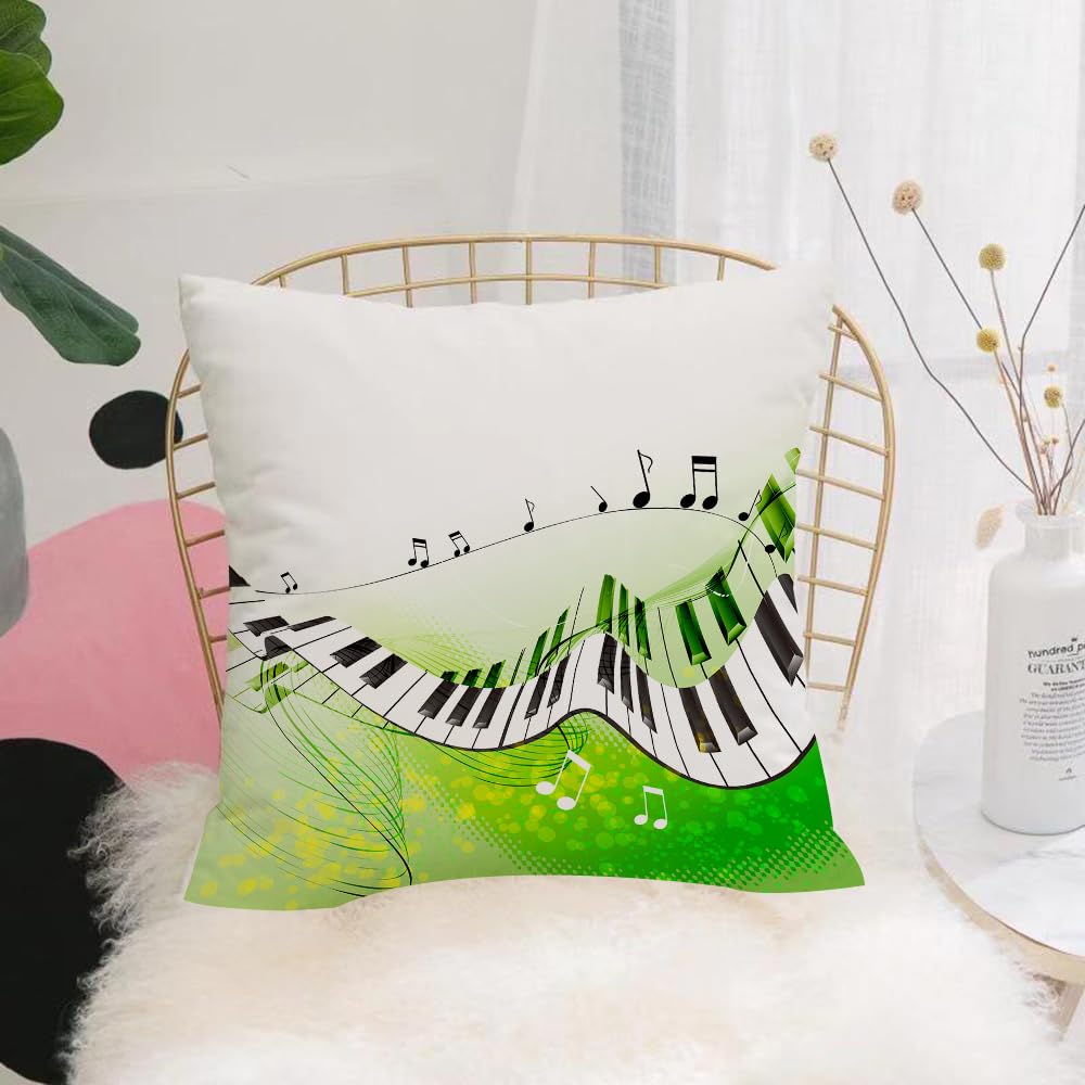 HYMSXW Cushion Cover,Throw Pillow Case Home Decorative for Living Room Bedroom Sofa Chair 20X20 Inch,Musical decorations, Musical piano keys Keyboard cur,Pillowcase 50X50cm
