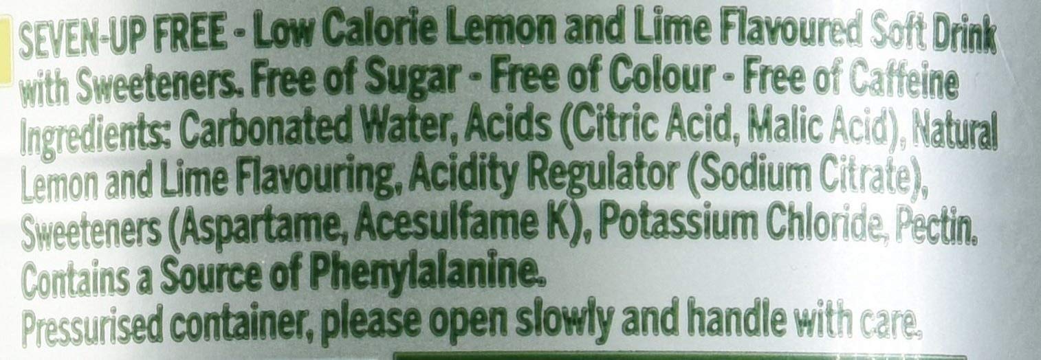 7UP Free - Lemon & Lime Flavoured Fizzy Drink - Sugar-Free - 24 x 600 ml bottles