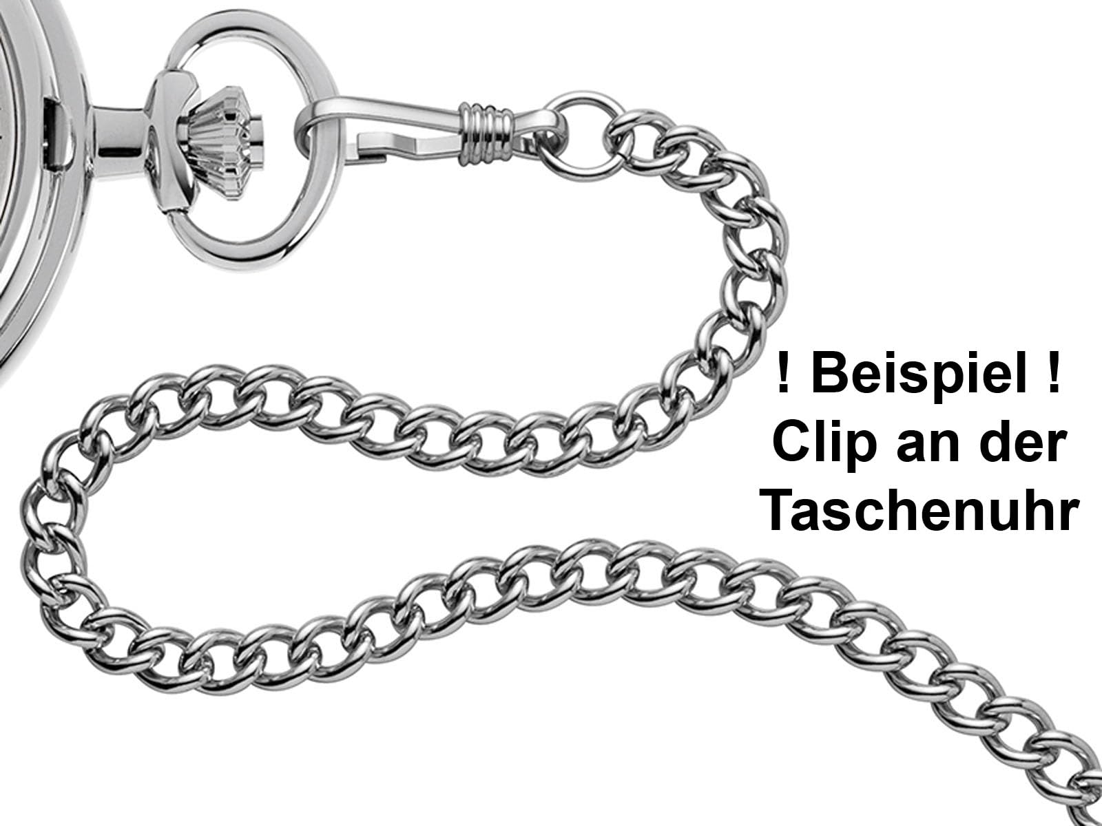 REGENT Taschenuhr Kette Taschenuhrkette Kette für Taschenuhr mit Karabiner und Federring in verschiedenen Varianten