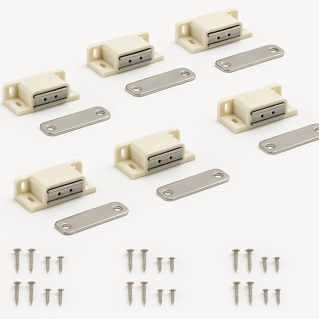 Elite Polyvinyl Chloride Door Catcher/Door Magnet for Cabinet Cupboard Wardrobe Kitchen Bathroom Office/Door Closer Magnet(White) Pack of 5 Pcs.-image-46