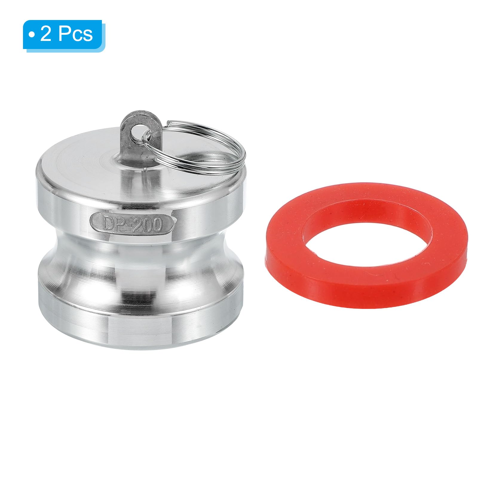 PATIKIL 2 Stück Aluminiumlegierung Schlauchverbinder DP50-2", Camlock Fittings(Typ D-Deckel) Mit ölbeständiger Dichtung