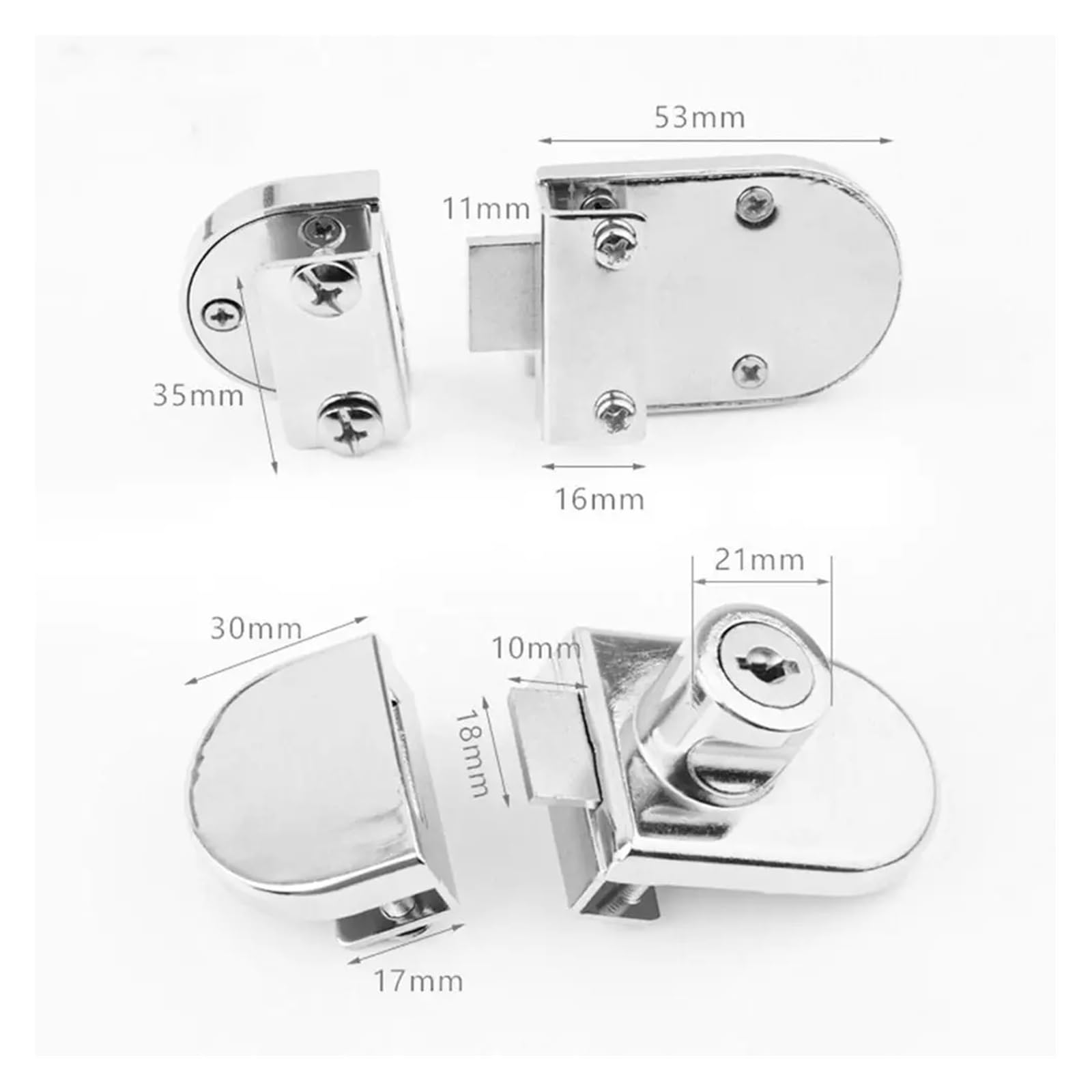 Cerradura Para Puerta De Vidrio Cerradura de pantalla, cerradura for puerta gabinete acero inoxidable deslizante doble apertura, vidrio, exhibición(Color 2)