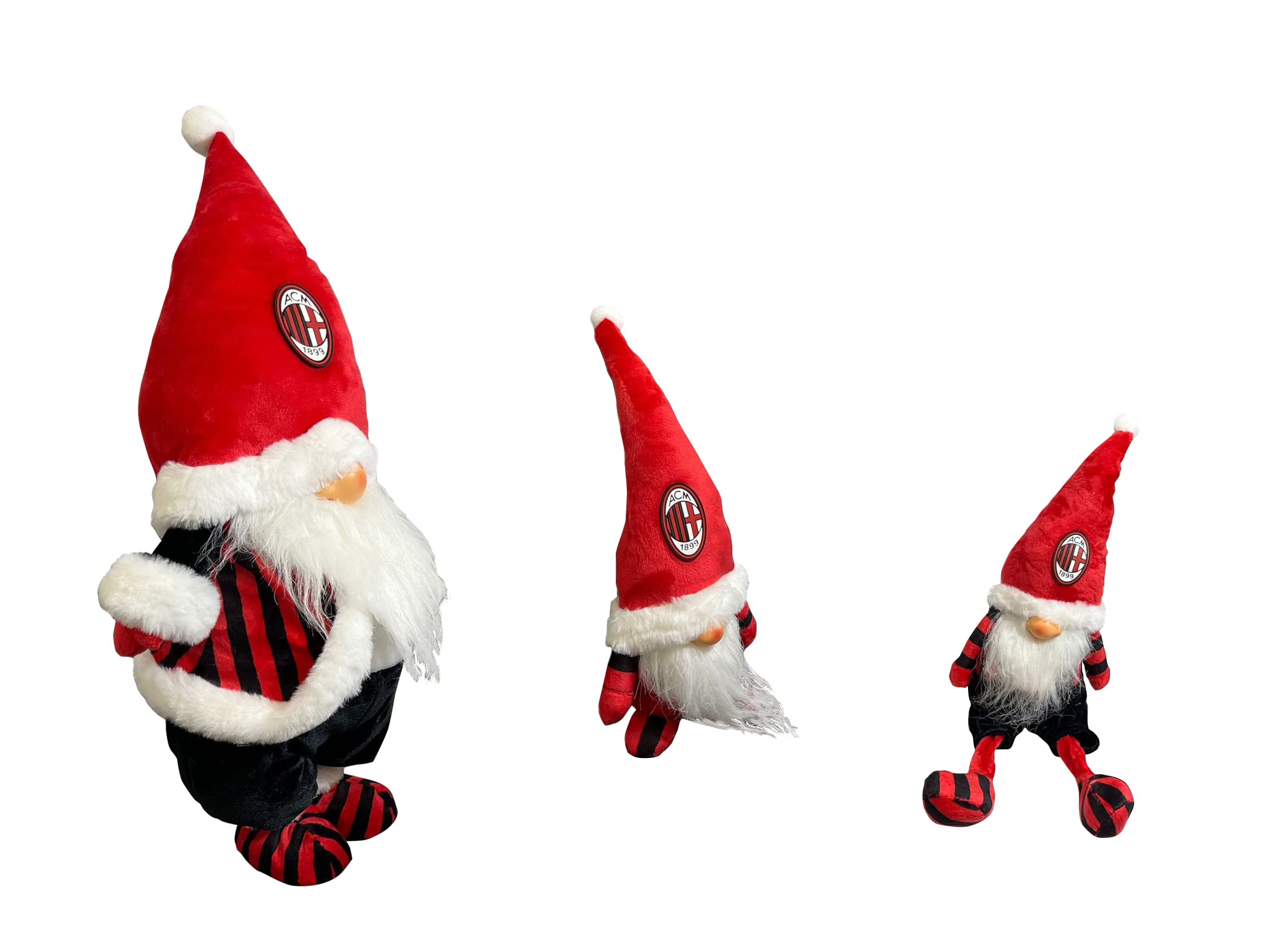 Hermet A.C. Milan Offizielles Weihnachtswichtel Dekoration 30 cm Rot/Schwarz Hängender Schmuck Kunststoff Weihnachten