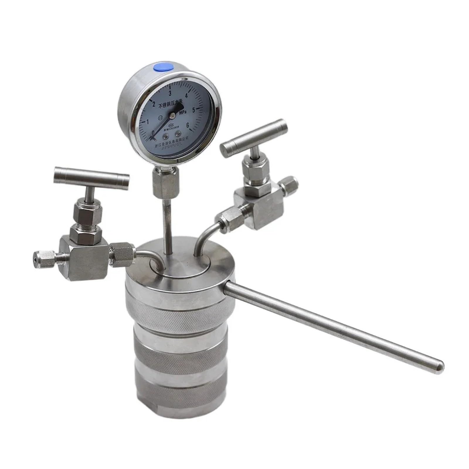 Recipiente del reactor de autoclave síntesis hidrotermal + medidor salida entrada 100 ml 6 Mpa,Equipo de laboratorio