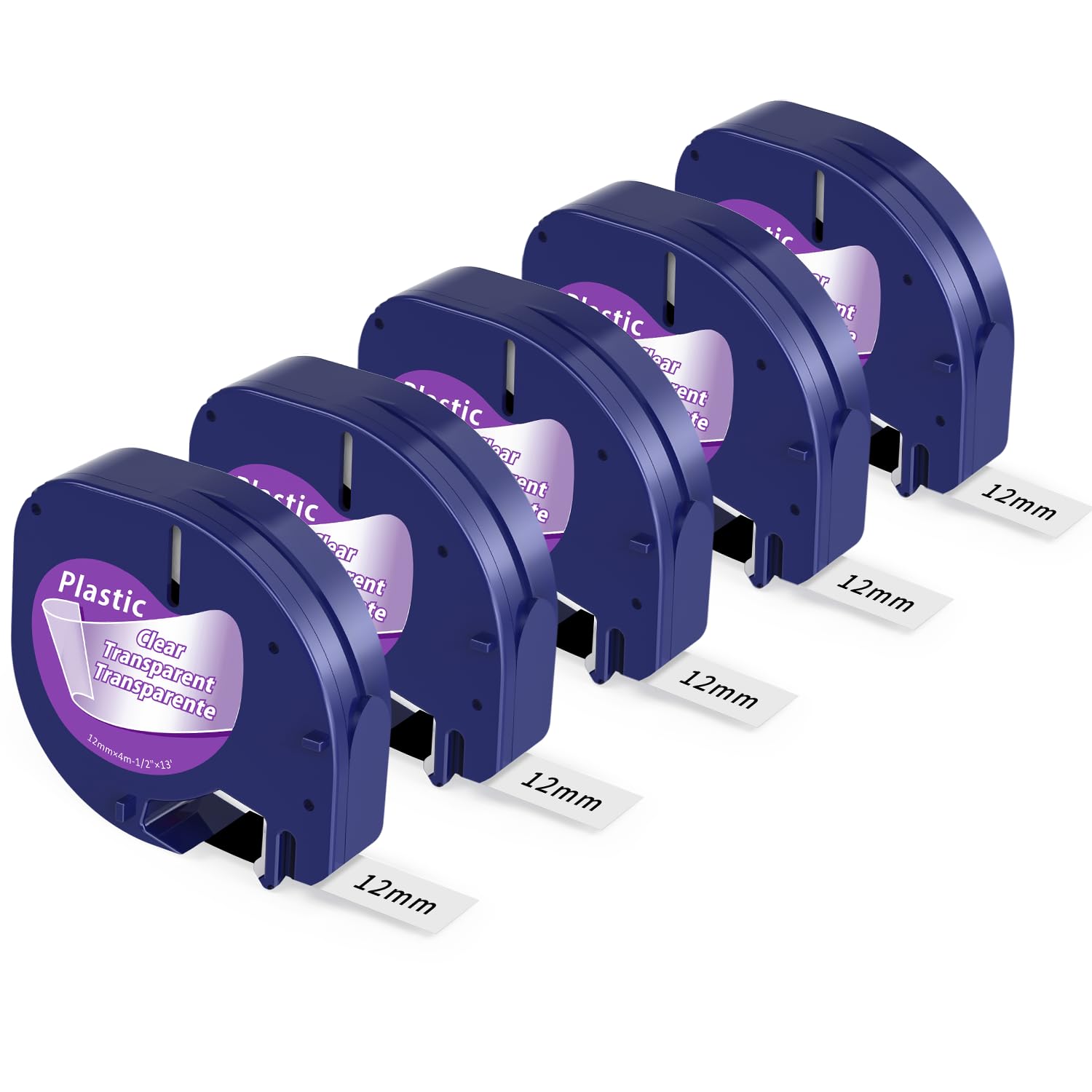 Replacement for Dymo LetraTag Refills Clear Plastic Label Tape 16952 S0721530 12mm x 4m 1/2'' x 13 Feet Compatible with Dymo LetraTag Label Maker