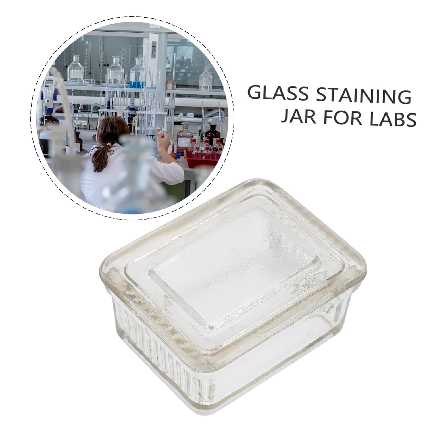 Horizontal Dyeing 10-slide Staining Jar Lab Glass Staining Tank Coplin Jar